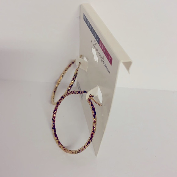 Primavera Italy 925 Sterling Silver 24kt Gold Plated Hoop Beyonce Style Earrings - Picture 2 of 6